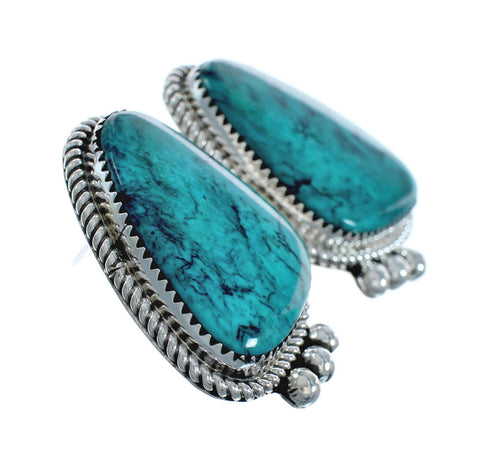 Native American Navajo Turquoise Sterling Silver Post Earrings X10498